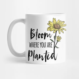 Bloom Where You Are Planted Sunflower Mug